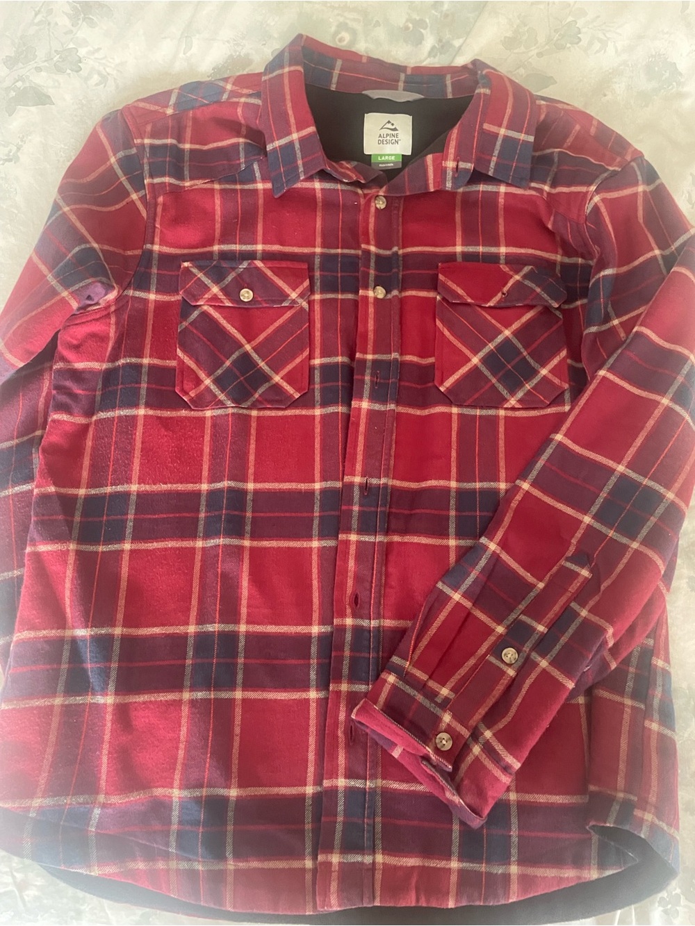 Alpine Design Red and Navy Plaid Button-Down Shirt